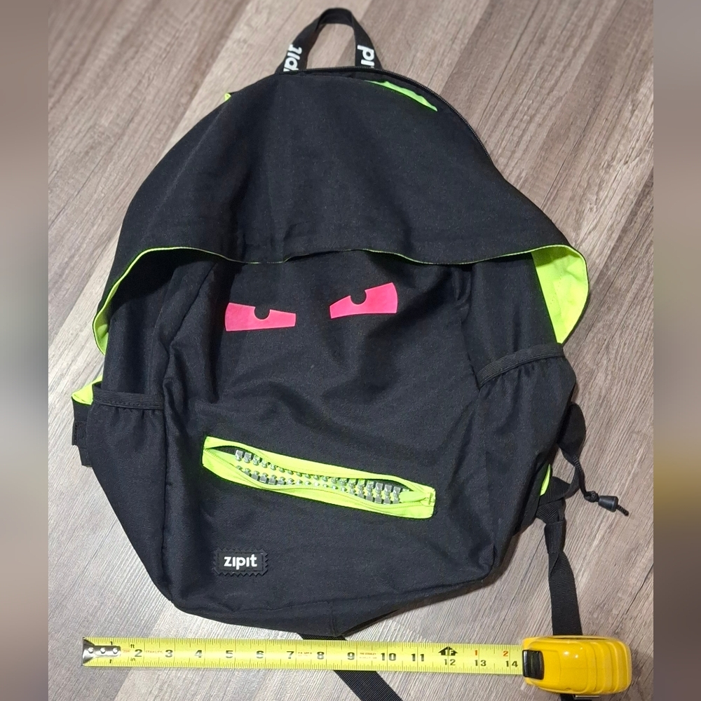 Black and Neon Green Backpack - Picture 5 of 7